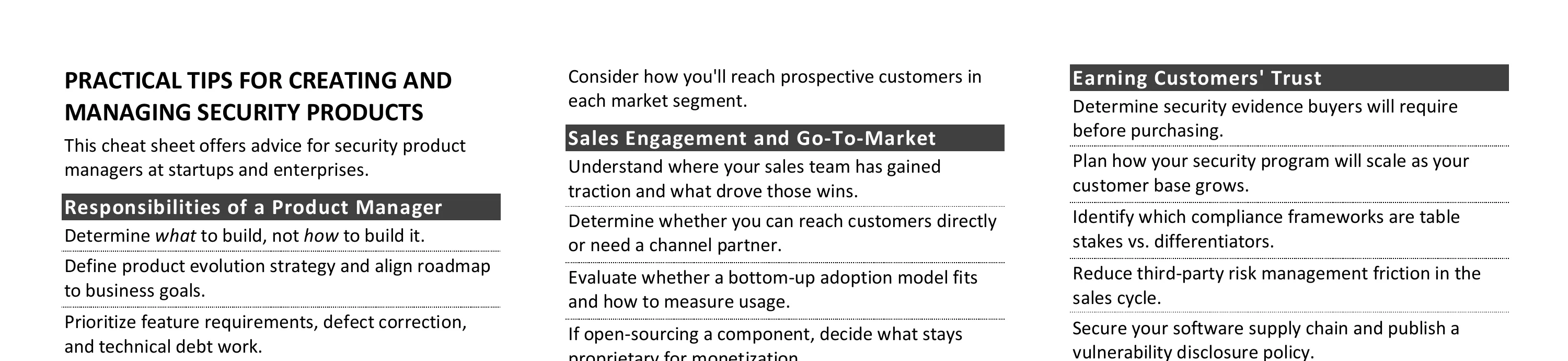 Practical Tips for Creating and Managing Security Products - illustration