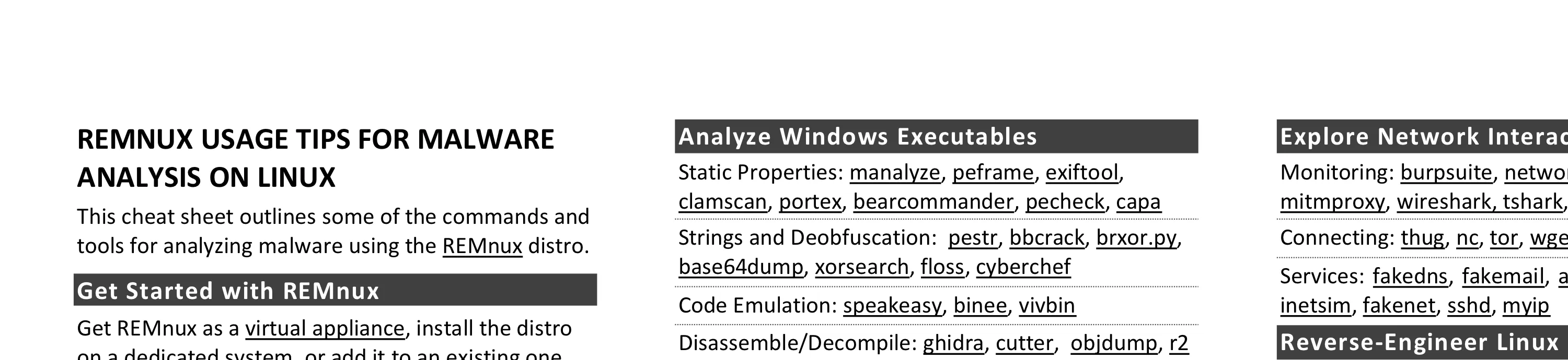 REMnux Usage Tips for Malware Analysis on Linux