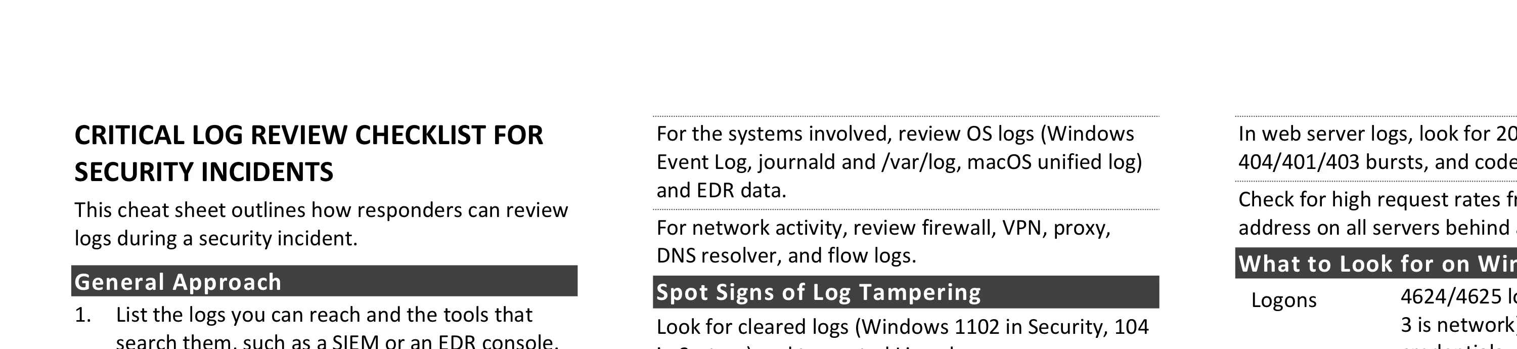 Critical Log Review Checklist for Security Incidents - illustration